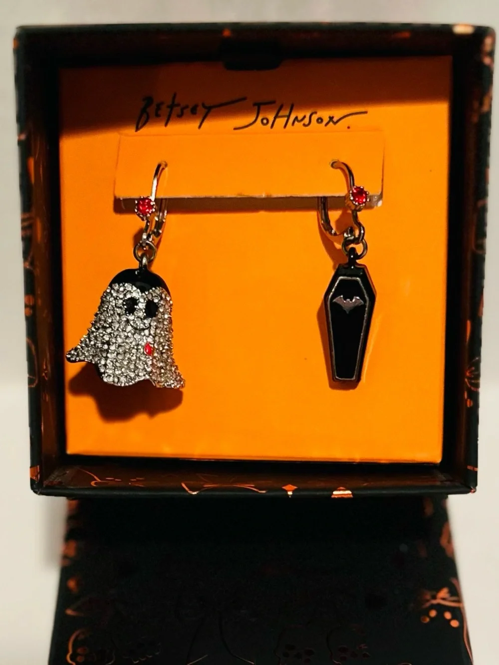 Betsey Johnson NWT Ghost & Coffin Mismatch Earrings